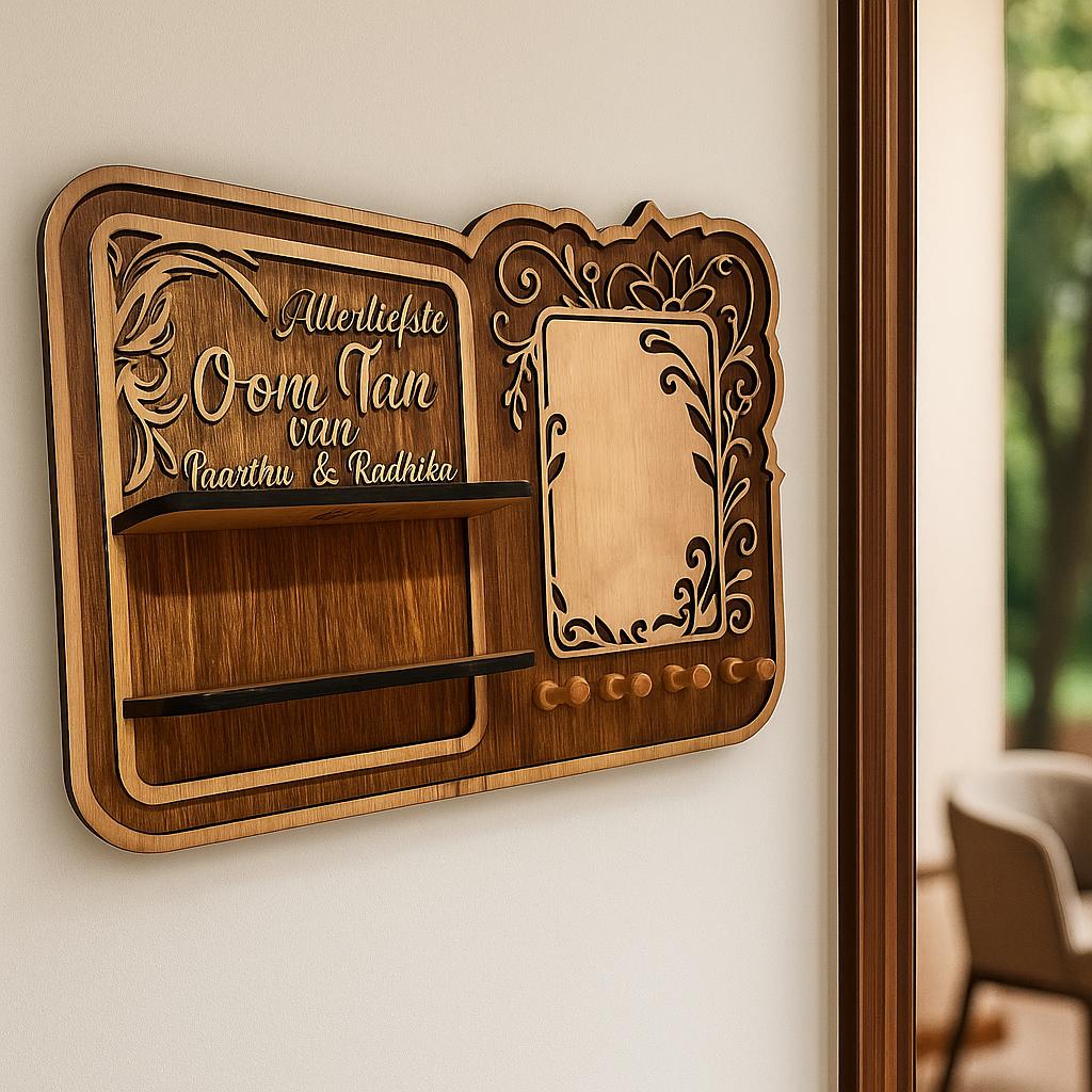 Decorative Wall Shelf with Photo Frame